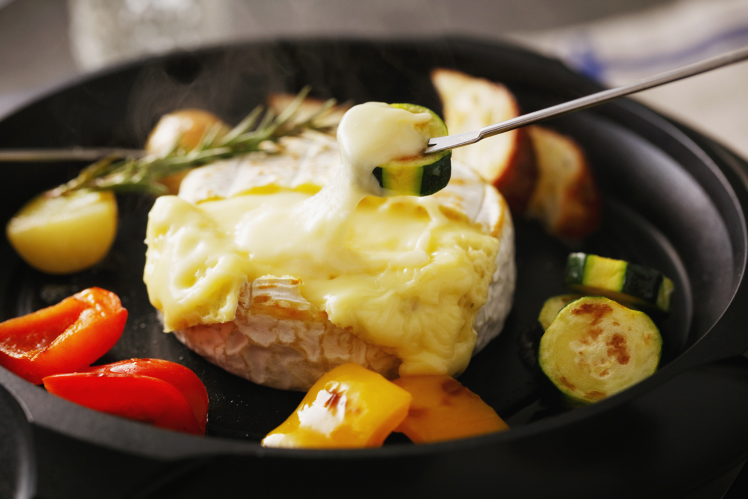 Grilled Vegetable Camembert Fondue