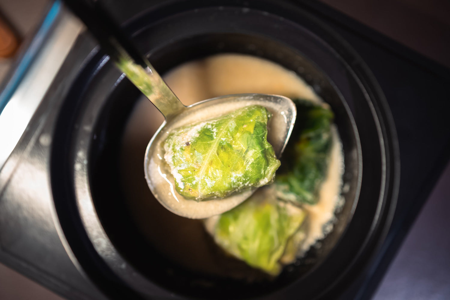 Japanese Cabbage Rolls with Soy Milk and White Miso